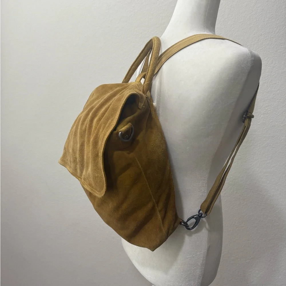 We are the Free Paris Convertible Suede Backpack